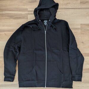 NWT Fresh Clean Tees Black Full Zip Hoodie 2XL Heavyweight Fleece Sweatshirt New